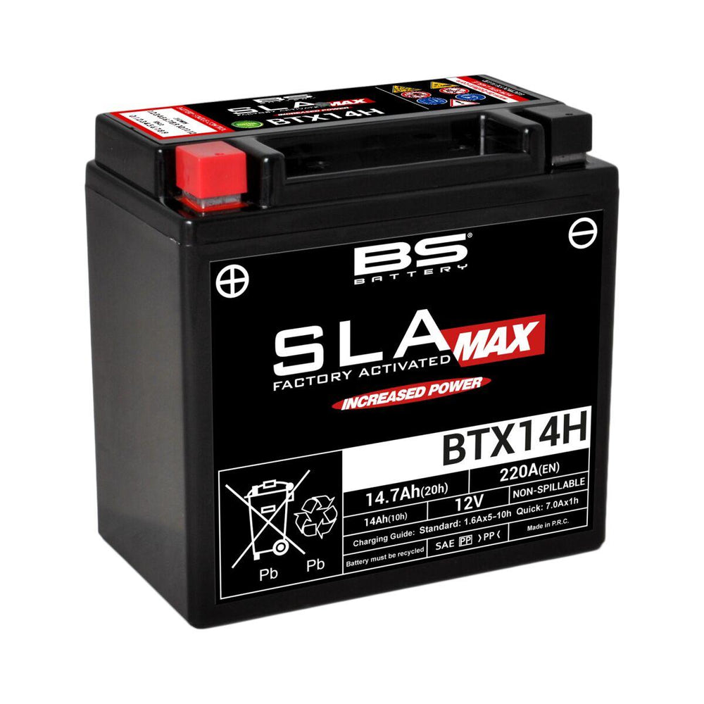 BS Battery SLA Max AGM Battery For Ducati 1098 2007 - Black