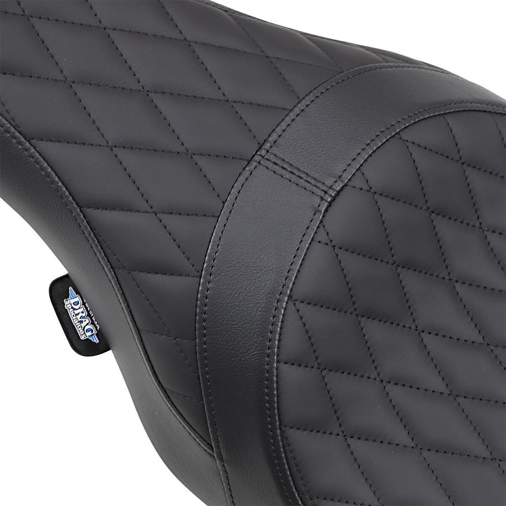 Drag Specialties Caballero 2 Up Diamond Vinyl Seat For Harley Davidson FLHR 1584 2008 - Black