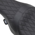 Drag Specialties Caballero 2 Up Diamond Vinyl Seat For Harley Davidson FLHR 1584 2008 - Black