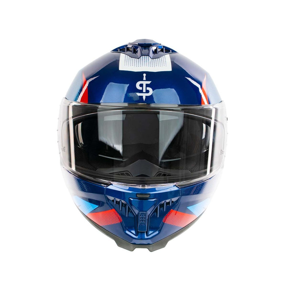 Spada SP18 Vertex Full Face Motorcycle Helmet - Blue/Red/White