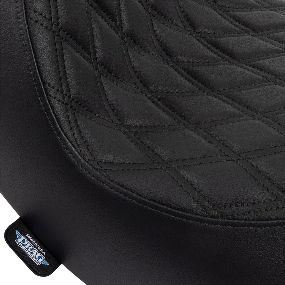 Drag Specialties Solo Seat For Harley Davidson FLSB 1750 2018-2020 Black Stitching Double Diamond - Black