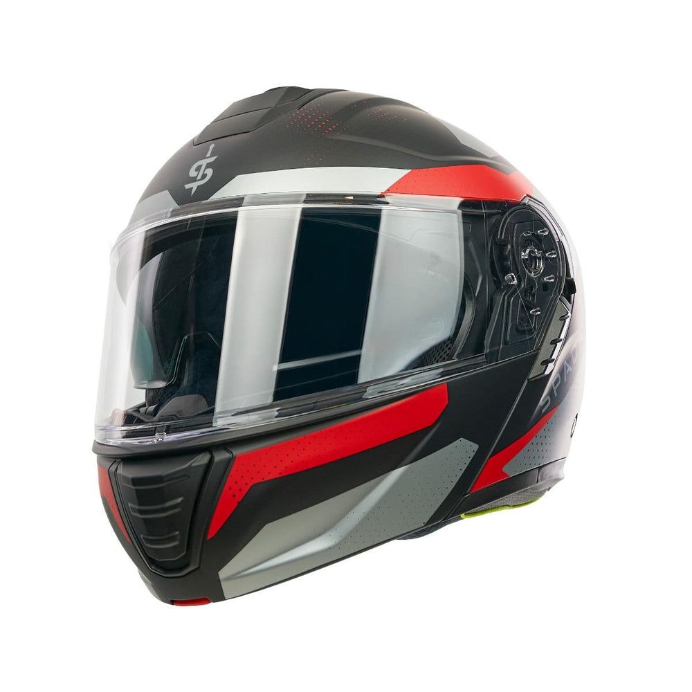 Spada Orion 2 Geo Camo Flip Front Motorcycle Helmet - Matt Red