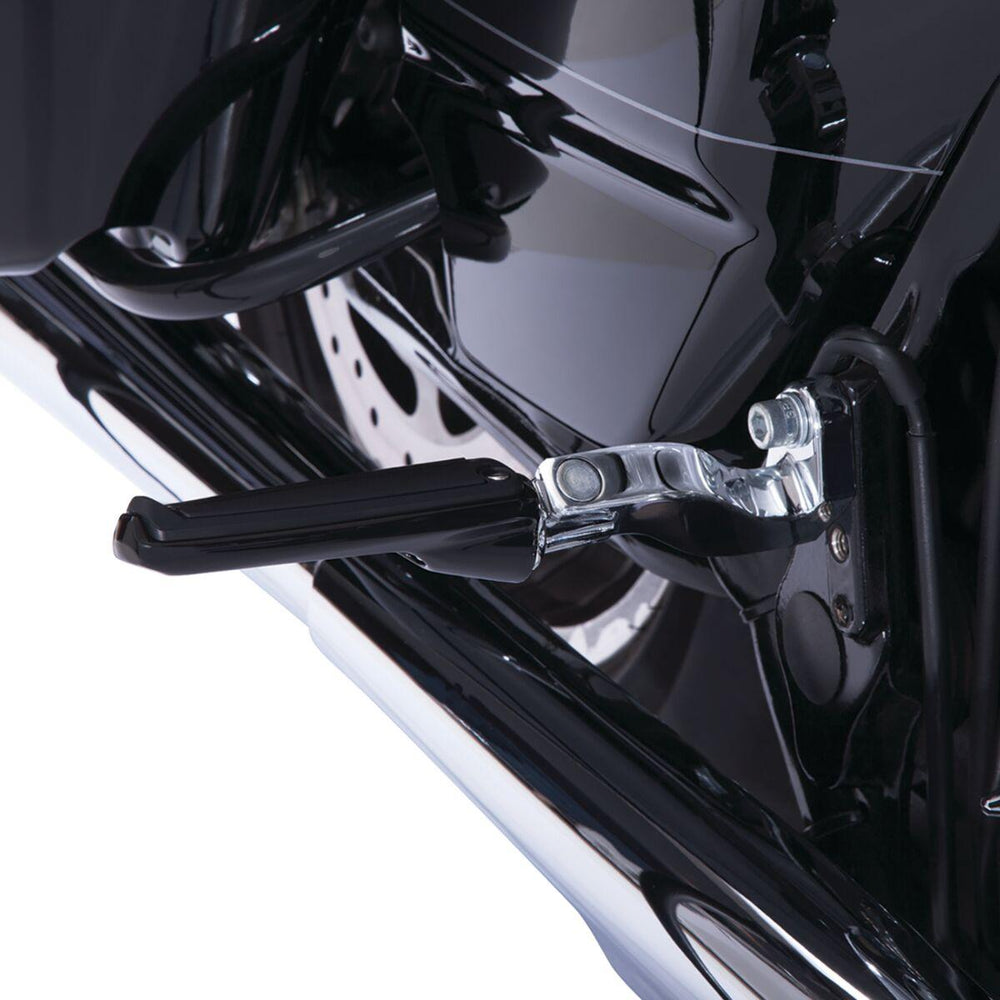 Ciro Rail Foot Pegs For Harley Davidson FLDE 1750 ABS 2018-2020 Black Base - Black/Chrome