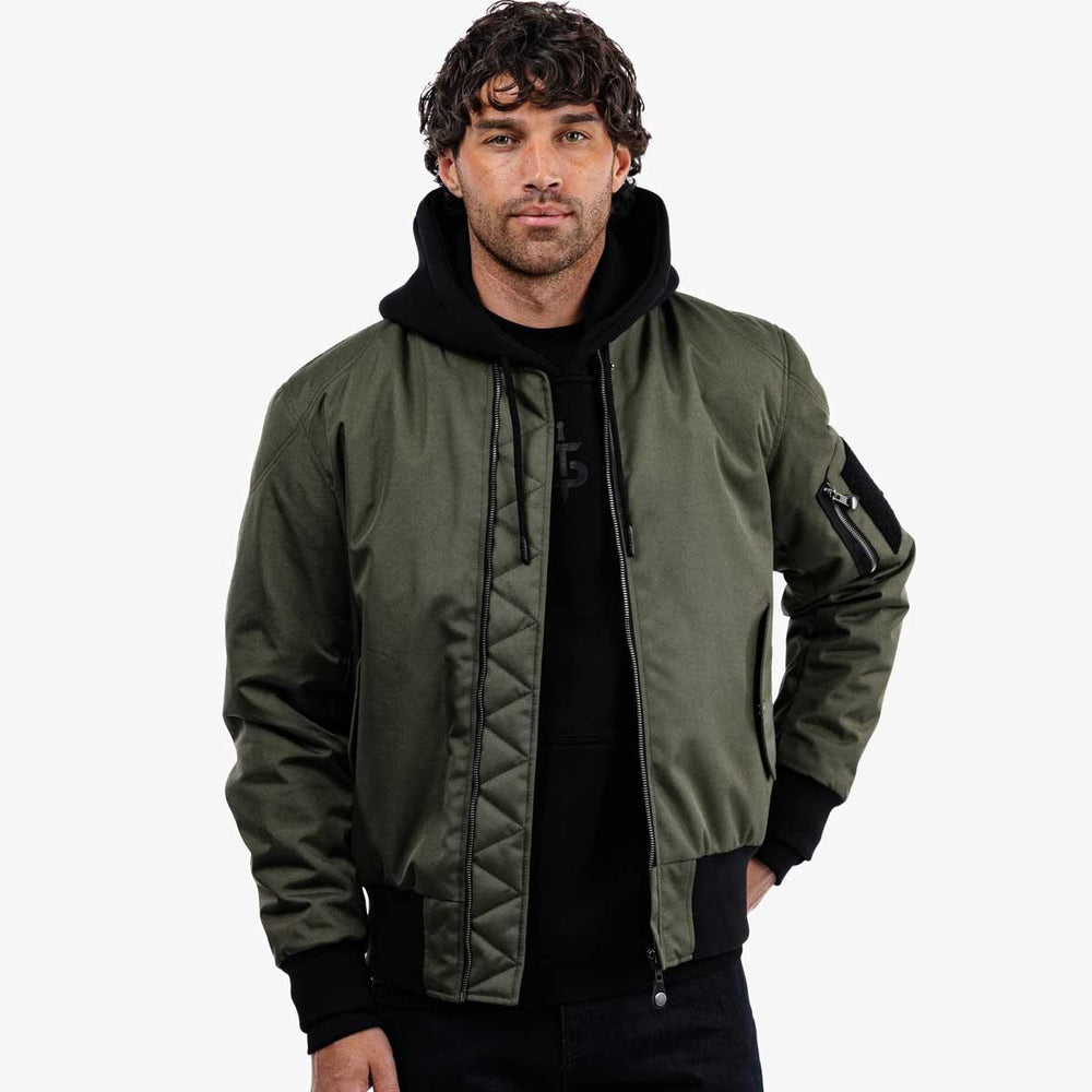Spada Airforce MA1 Waterproof Motorcycle Bomber Jacket - Olive