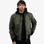 Spada Airforce MA1 Waterproof Motorcycle Bomber Jacket - Olive