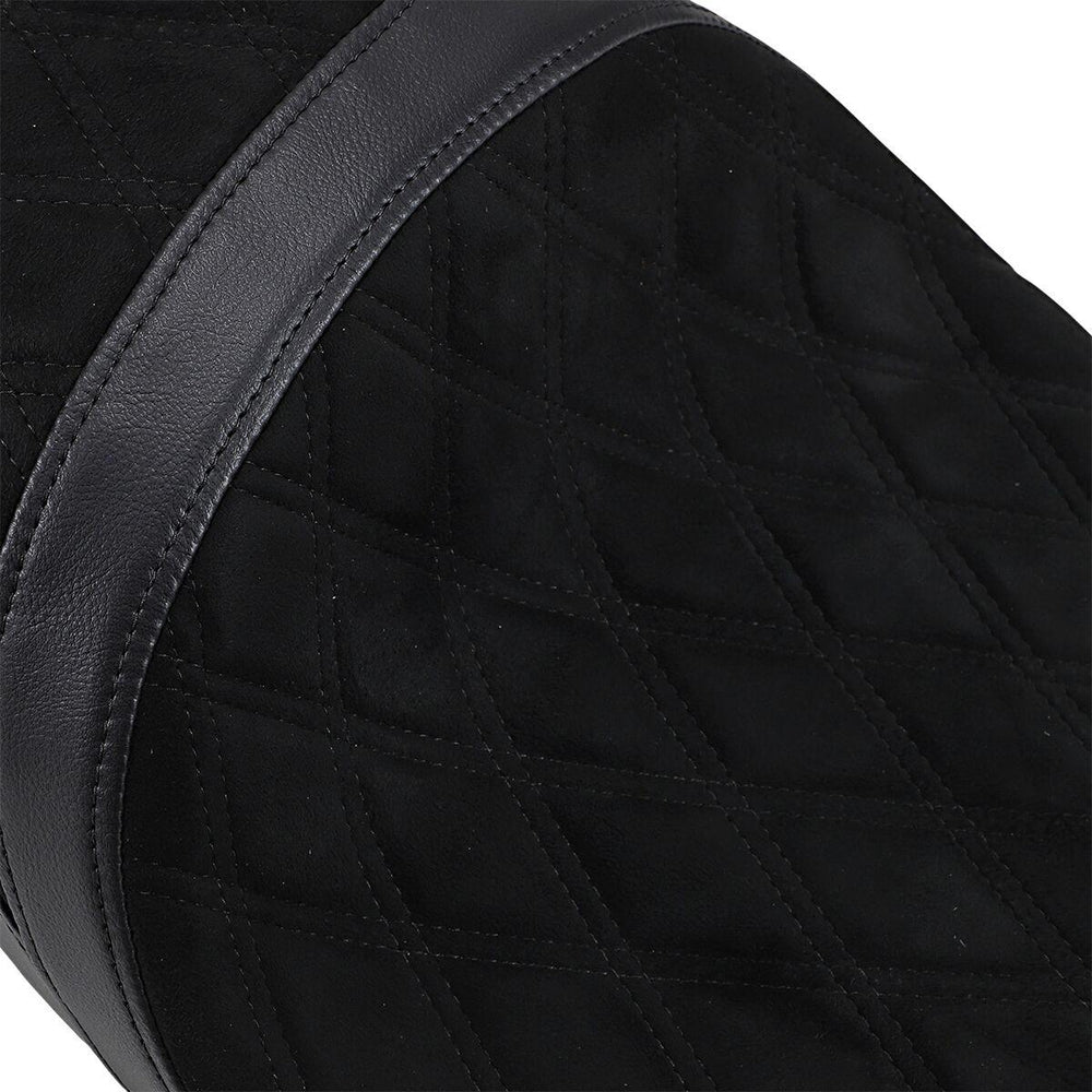 Drag Specialties Low Profile Touring Seat For Harley Davidson FLHR 1584 2008-2011 Suede Double Diamond - Black
