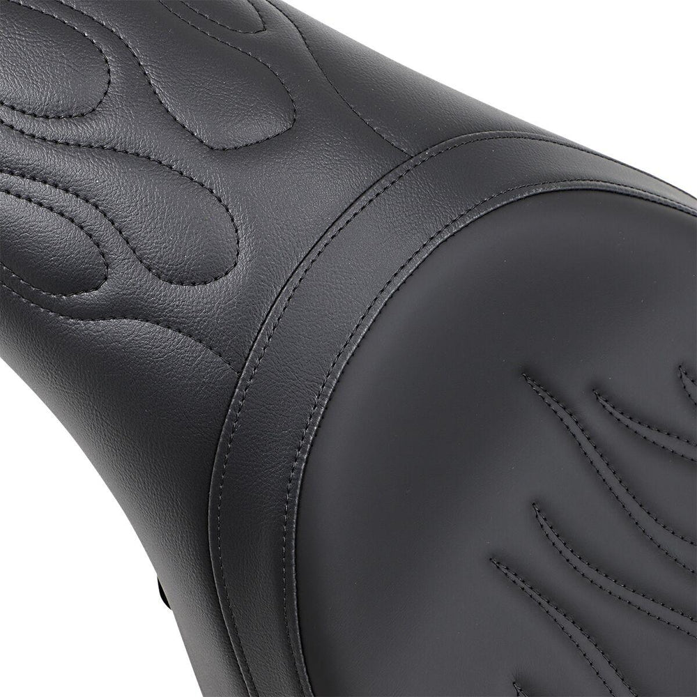 Drag Specialties Predator Seat For Harley Davidson XL 1200 C 2004-2020 Flame Stitched - Black