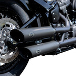 S&S Cycle Slash-Cut  Silencers For Harley Davidson FLFB 1750 2018-2020 - Guardian Black