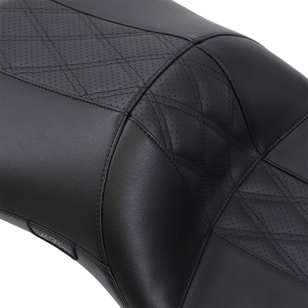 LE Pera Maverick Daddy Long Legs Seat For Harley Davidson FLH 1868 ABS 2021 HR Inlay Double Diamond/Perforated - Black