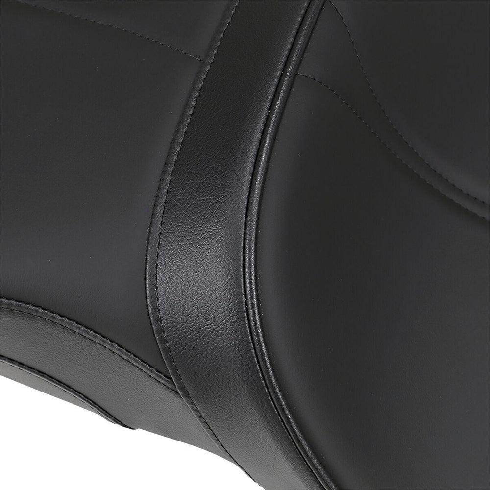 Drag Specialties Low-Profile Touring Seat with Passenger Backrest For Victory Hammer 100 2005-2010 Mild Stitched - Black