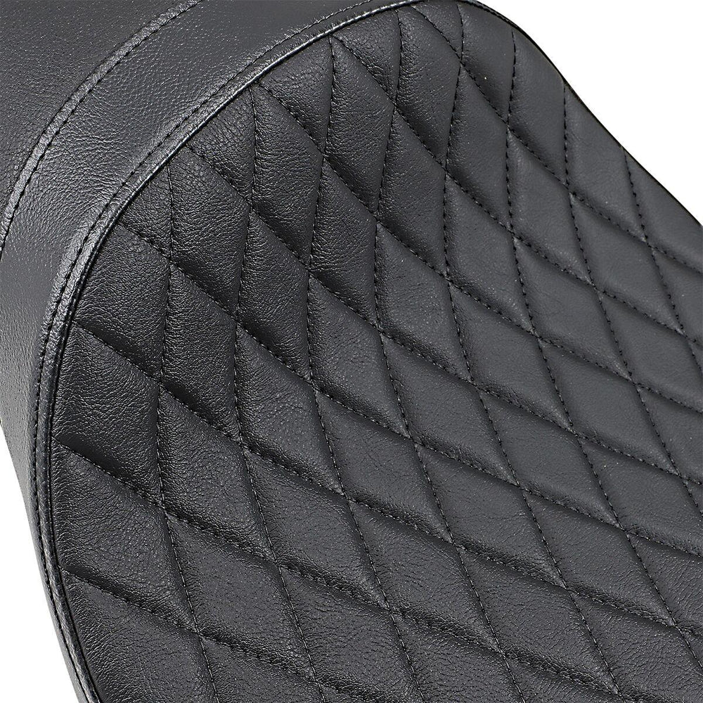 Drag Specialties Extended Reach Predator Solo Seat For Harley Davidson XL 1200 C 2004-2020 Diamond Stitch - Black