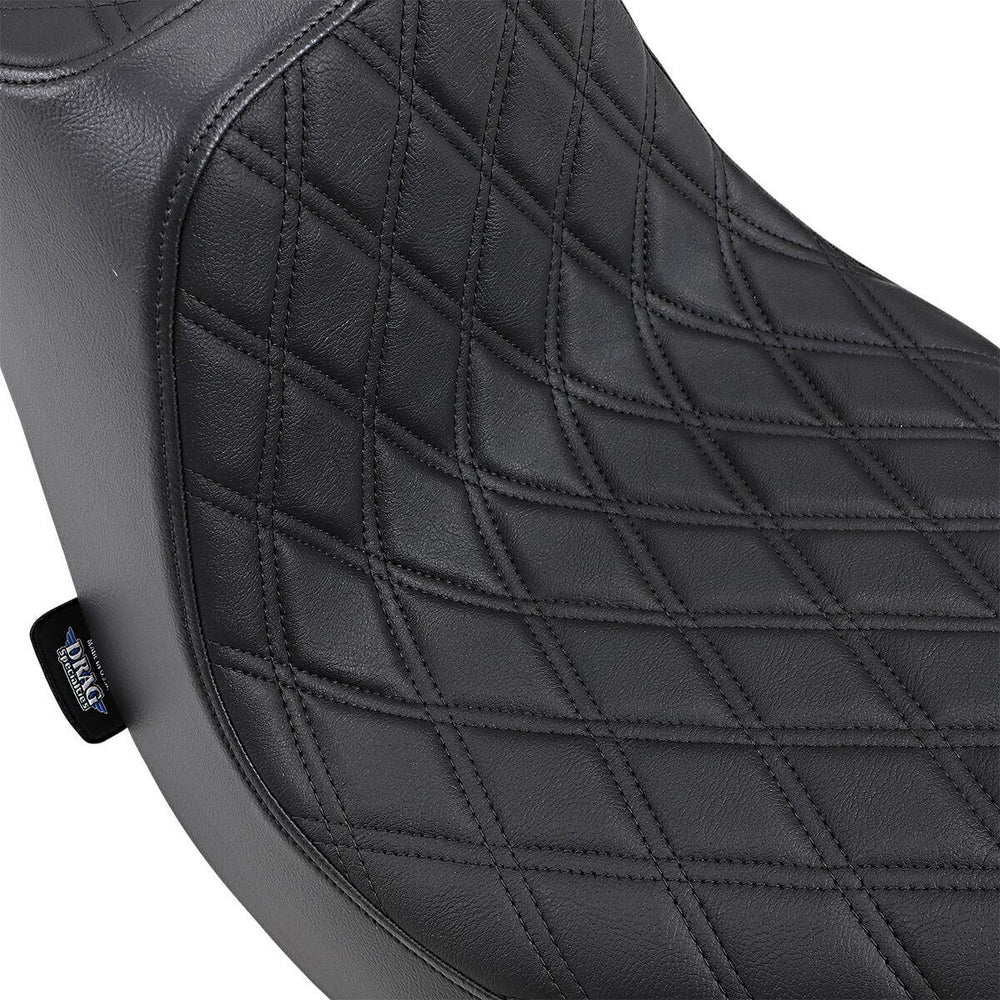 Drag Specialties Predator III Seat For Harley Davidson FLFB 1750 2018-2020 Black Stitching Double Diamond - Black