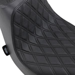 Drag Specialties Predator III Seat For Harley Davidson FLFB 1750 2018-2020 Black Stitching Double Diamond - Black