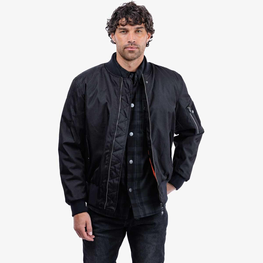Spada Airforce MA1 Waterproof Motorcycle Bomber Jacket - Black