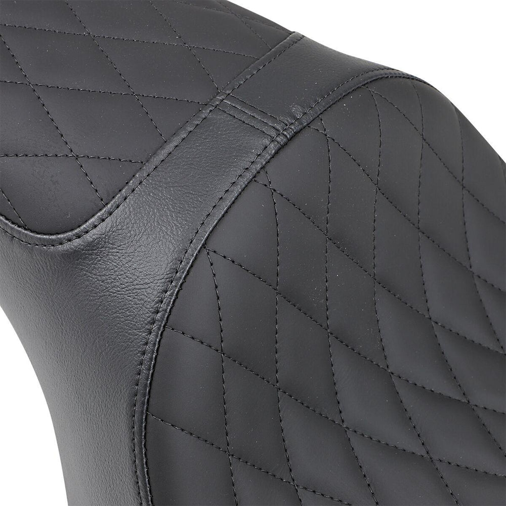 Drag Specialties Caballero 2 Up Vinyl Seat For Harley Davidson XL 1200 C 2004-2020 Diamond Stitch - Black