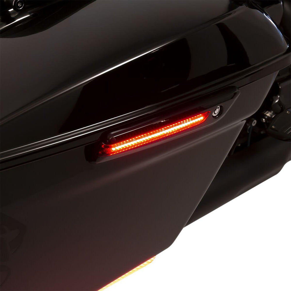 Ciro LED Saddlebag Hinge Covers For Harley Davidson FLH 1868 ABS 2021 - Black/Red