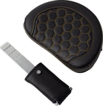 Saddlemen Honeycomb Roadsofa Seat With Backrest For Harley Davidson FLH 1868 2021 - Black/Gold (Driver Seat Length: 44.5 cm)