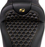 Saddlemen Honeycomb Roadsofa Seat For Harley Davidson FLH 1868 2021 - Black/Gold (Driver Seat Length: 39.5 cm)