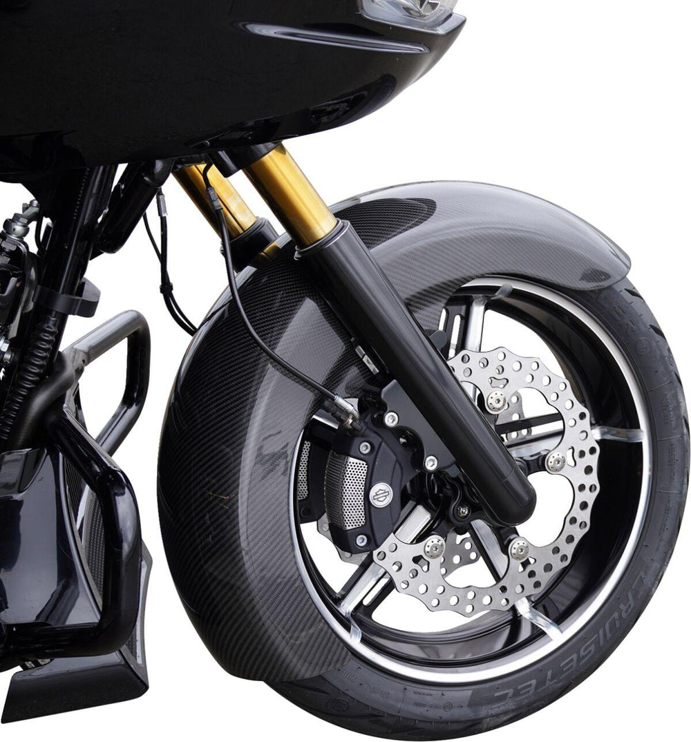 Arlen Ness Carbon Fibre 18" Fat Wrapper Fender For Harley Davidson FLHX 1923 2024 45.72cm (18") Front - Black