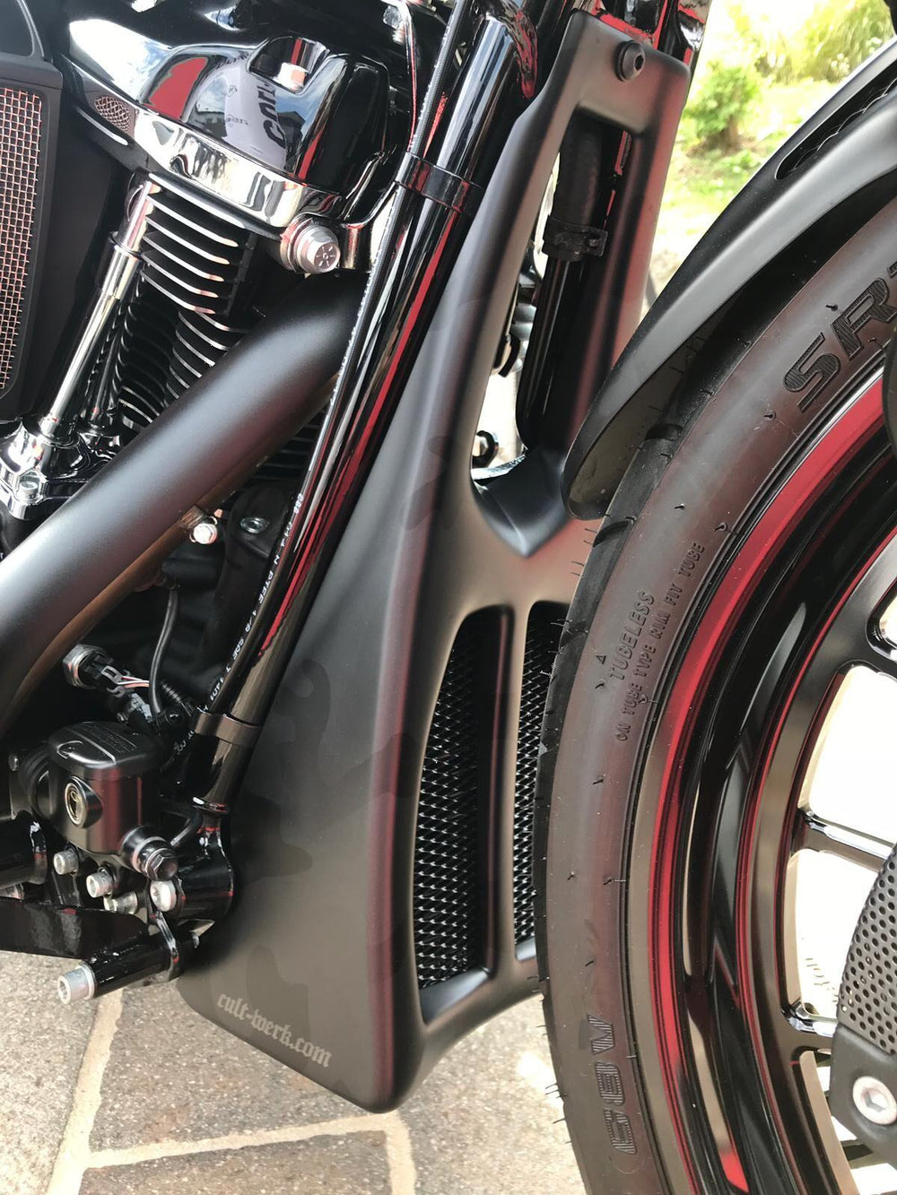Cult Werk Spoiler Custom For Harley Davidson FLHRXS 1750 2017-2018 Front - Black