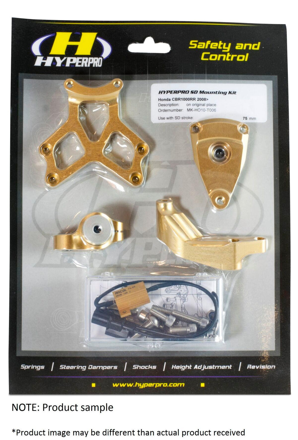 Hyperpro Steering Damper Mounting Kit For Kawasaki KLE 650 2007-2014 - Gold