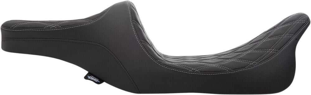 Drag Specialties Predator III 2 Up Seat For Harley Davidson FLHR 1340 1997-1998 - Black Silver