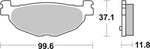SBS Carbon Tech Organic Rear Brake Pads For Yamaha XP 500 T-Max 2004-2011