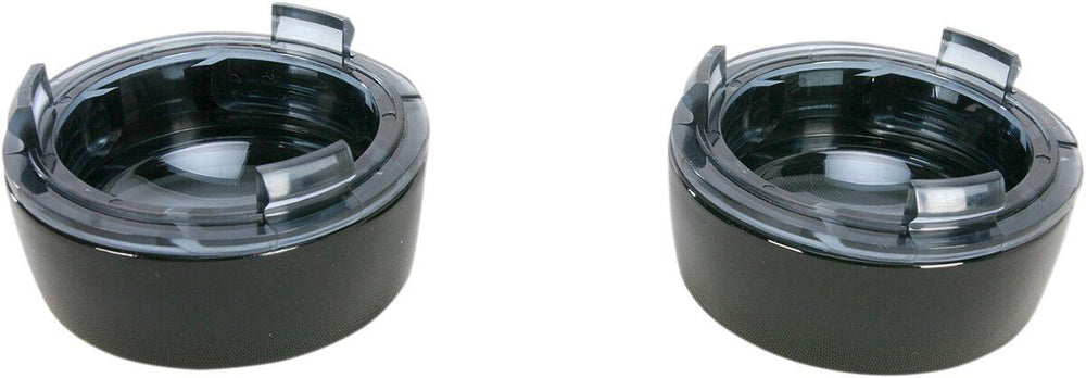 Kuryakyn Deep-Dish Bezels With Lens for Bullet Turn Signals For Harley Davidson FLDE 1750 2020 Black/Gloss Smoke