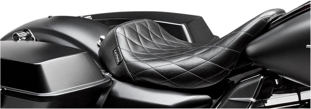 LE Pera Bare Bones Solo Seat For Harley Davidson FLHR 1584 2008-2011 Diamond Stitch - Black