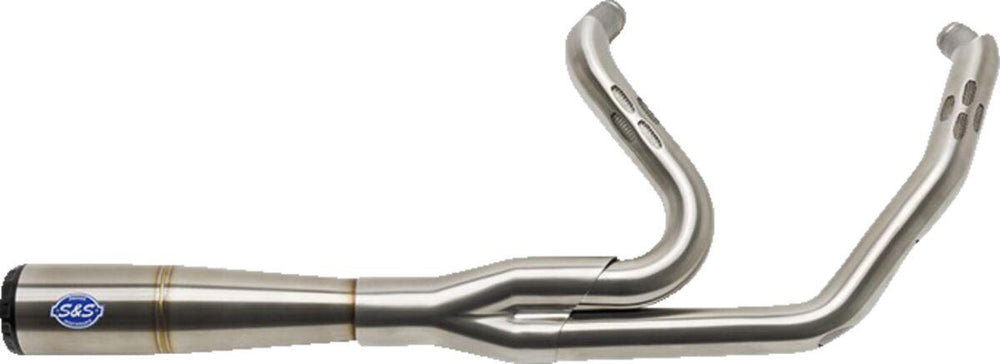 S&S Cycle 2 Into 1 Race Diamondback Exhaust System For Harley Davidson FLH 1868 2021 - Brushed