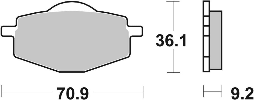 SBS HF Street Ceramic Organic Rear Brake Pads For Malaguti Centro 125 I.E. 2008-2011