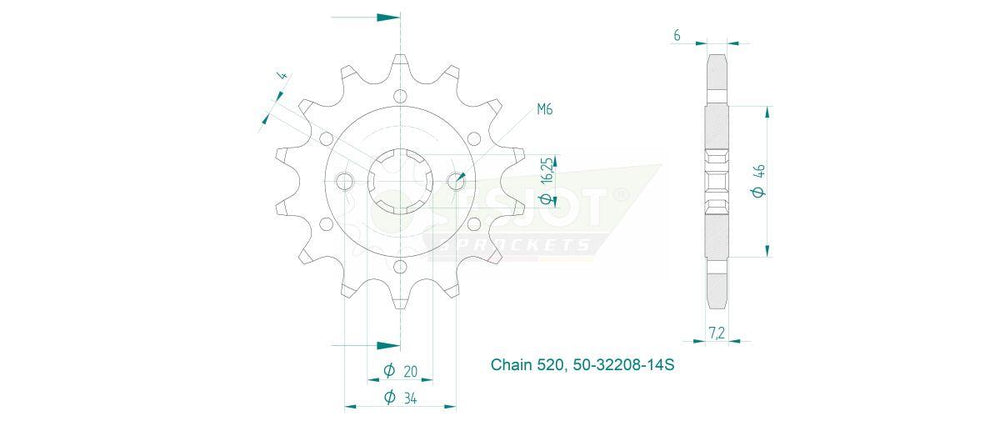 Esjot Sport 520 Sprocket For KTM Duke 390 ABS 2024 Front 14T