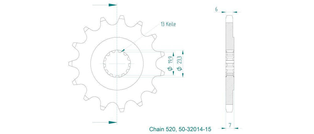 Esjot Standard 520 Sprocket For Suzuki DR250 S 1982-1989 Front 15T