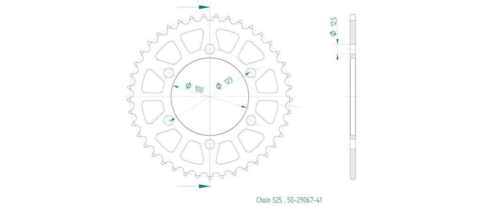 Esjot Standard 525 Sprocket For Brixton BX 1200 ABS 2024-2025 Rear Black 41T
