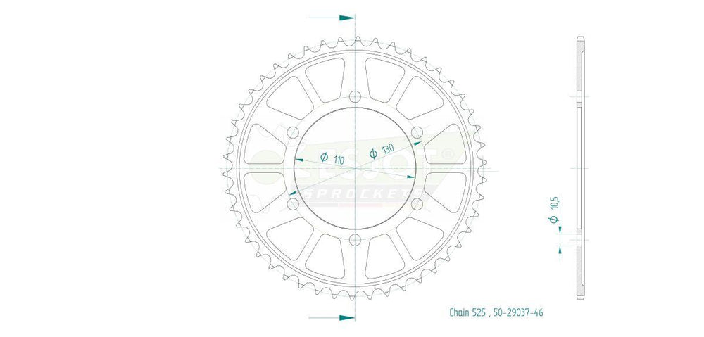 Esjot Standard 525 Sprocket For Yamaha FJ-09 850 ABS Rear Black 46T