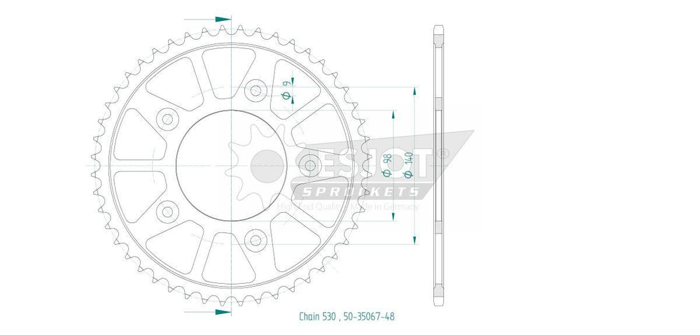 Esjot Standard 530 Sprocket For Harley Davidson RA 1250 ABS 2021-2024 Rear Black 48T
