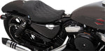 Drag Specialties 3 4 Solo Seat For Harley Davidson XL 1200 C 2004-2020 Double Diamond - Black Silver