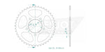 Esjot Standard 525 Sprocket For Benelli BN 302 ABS 2017-2020 Rear Black 44T