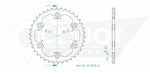 Esjot Standard 530 Sprocket For Royal Enfield Classic 500 EFI 2017-2019 Rear Black 38T
