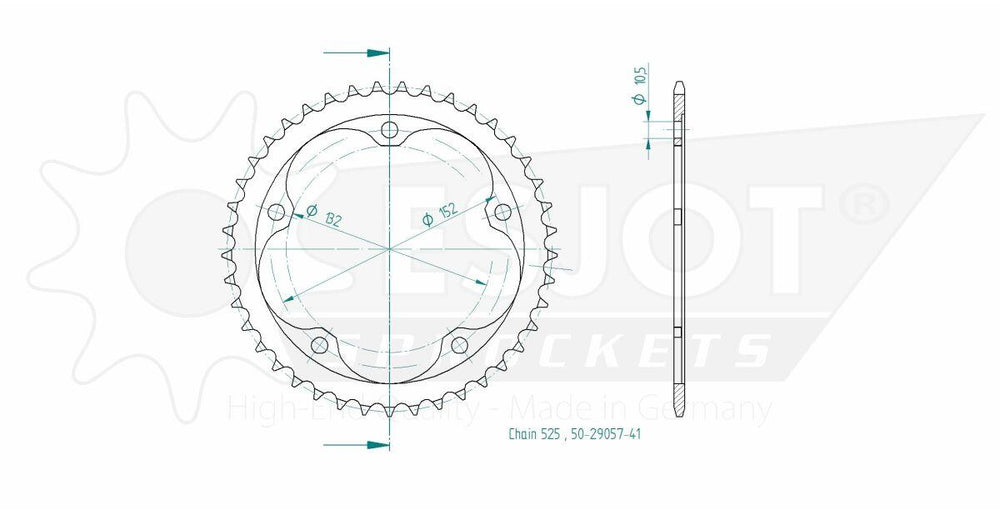 Esjot Standard 525 Sprocket For Mv Agusta Brutale 1000 RR ABS 2020-2022 Rear Black 41T