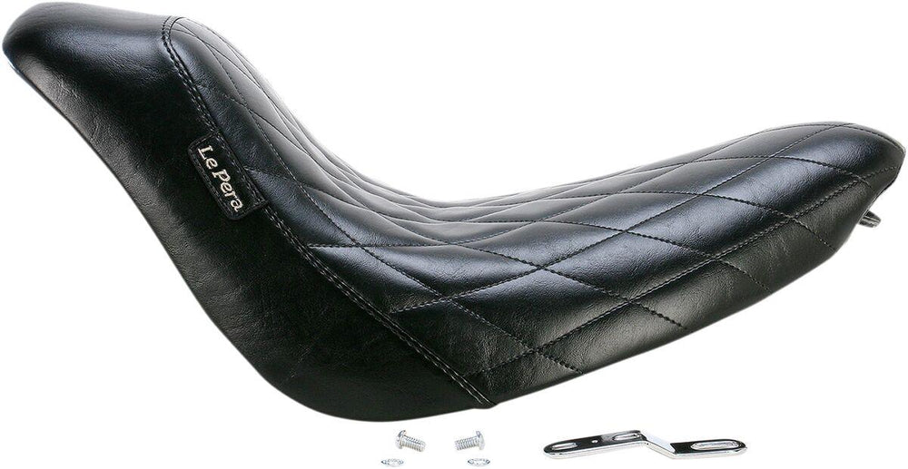 LE Pera Bare Bones Solo Seat For Harley Davidson FLSTF 1450 2006 Diamond Stitch - Black