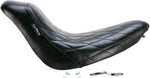 LE Pera Bare Bones Solo Seat For Harley Davidson FLSTF 1450 2006 Diamond Stitch - Black