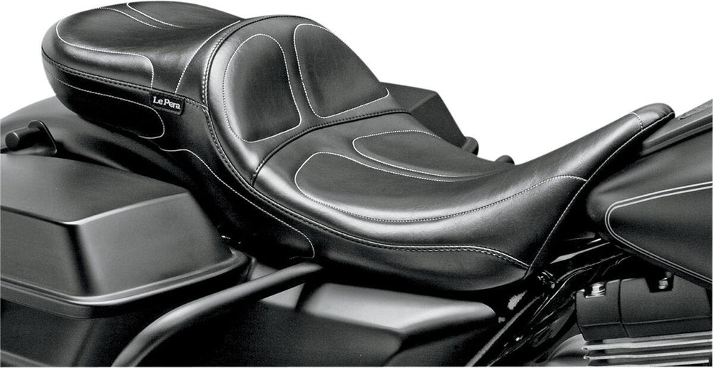 LE Pera Maverick Daddy Long Legs Seat For Harley Davidson FLHR 1584 2008-2011 Stitched - Black