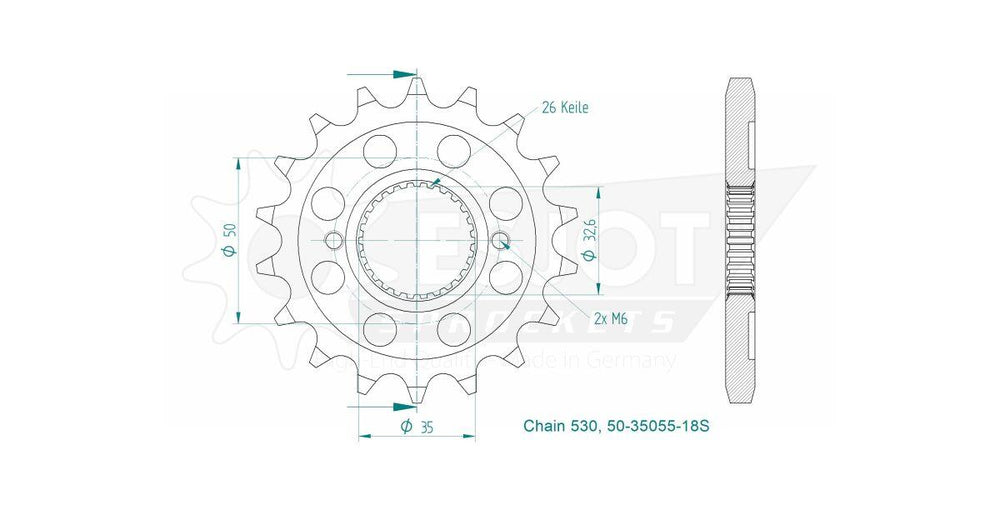 Esjot Sport 530 Sprocket For Royal Enfield Classic 500 EFI 2017-2019 Front 18T