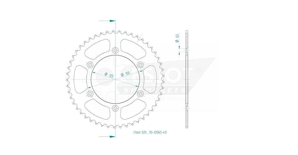 Esjot Standard 520 Sprocket For Husqvarna 701 Enduro 2016-2024 Rear Black 49T