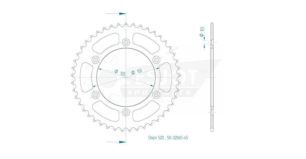 Esjot Standard 520 Sprocket For Husqvarna 701 Enduro 2016-2024 Rear Black 45T