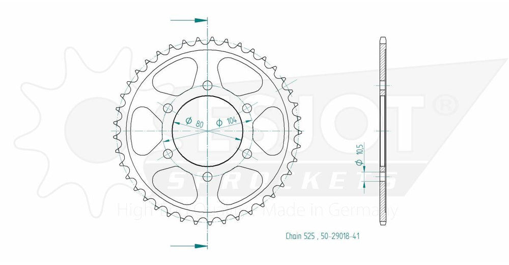 Esjot Standard 525 Sprocket For Kawasaki KLZ 1000 ABS 2012-2024 Rear Black 41T