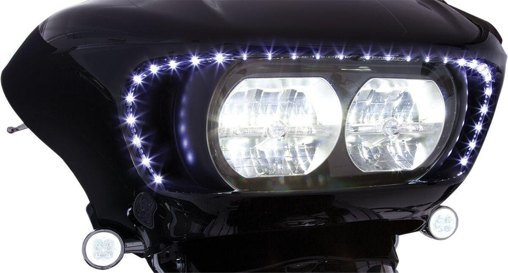 Ciro Road Blade LED Lighted Fairing Accent For Harley Davidson FLH 1868 ABS 2021 Black Clear