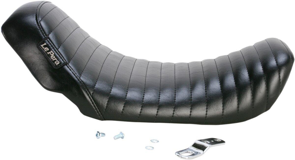 LE Pera Bare Bones Solo Seat For Harley Davidson FLD 1690 2012-2013 Pleated - Black