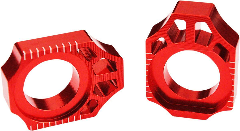 Scar Axle Blocks For Kawasaki KX125 2003-2008 - Red